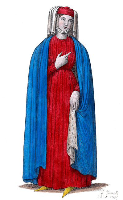 Agnès de la Queue, dessinée par Léopold Massard - Gravure  reproduite puis restaurée par © Norbert Pousseur