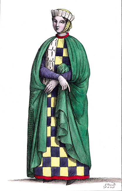 Alix princesse de Bretagne, dessinée par Léopold Massard - Gravure  reproduite puis restaurée par © Norbert Pousseur