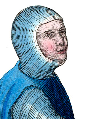 Chaperon porté par un albalétrier, dessin de  Léopold Massard - reproduction © Norbert Pousseur
