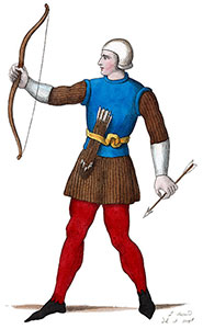 Flèche d'un archer, dessin de Léopold Massard - reproduction © Norbert Pousseur