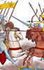 Imagette d'une des batailles des Croisades, dessin de Massard - reproduction © Norbert Pousseur