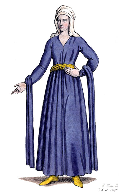 Agnès de Beaudement, dessiné par Léopold Massard - Gravure reproduite pouis restaurée par © Norbert Pousseur