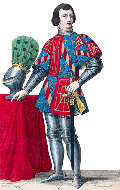 Charles le Mauvais dessiné par Léopold Massard - Gravure  reproduite puis restaurée par © Norbert Pousseur