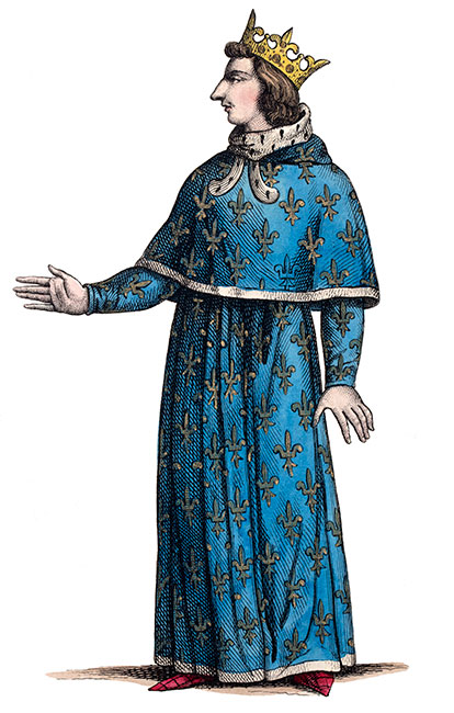 Charles V, roi de France, dessiné par Léopold Massard - Gravure  reproduite puis restaurée par © Norbert Pousseur