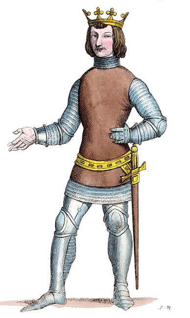 Charles V en armure, dessiné par Léopold Massard - Gravure  reproduite puis restaurée par © Norbert Pousseur