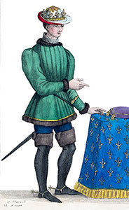 Charles VII en habit court,  dessiné par Léopold Massard - reproduction © Norbert Pousseur