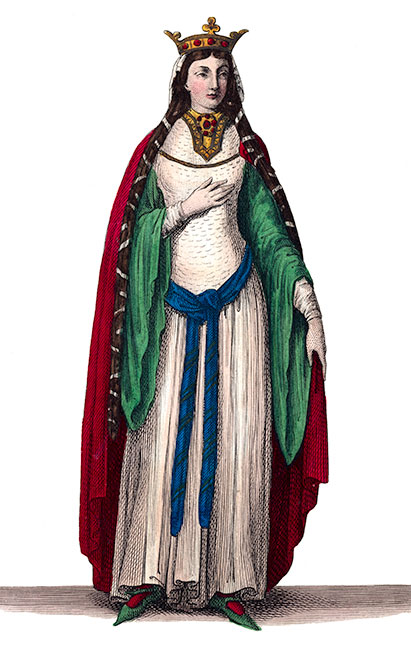 Clothilde, reine de France - Costumes de France - reproduction © Norbert Pousseur