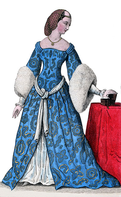 Françoise de Foix, de Châteaubriant,  gravure de Léopold Massard,  reproduite puis restaurée par © Norbert Pousseur