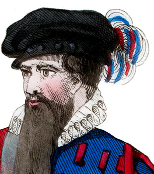 Houppette sur le chapeau d'un garde-suisse - Gravure  reproduite puis restaurée par © Norbert Pousseur