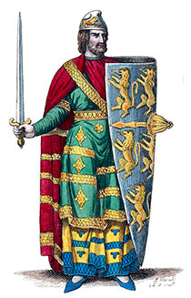 Geoffroy le Bel en son costume, dessiné par Massard - reproduction © Norbert Pousseur