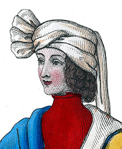 Bonnet porté par Guillaume comte de Toulouse - gravure restaurée par © Norbert Pousseur