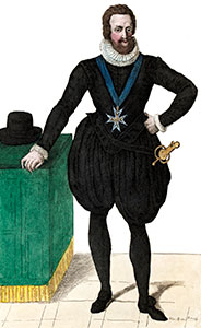 Vignette : Henri IV portant l'Ordre de St Esprit - Gravure  reproduite puis restaur&eacute;e par &copy; Norbert PousseurPousseur