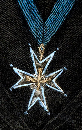 Croix de l'Ordre de St esprit port&eacute;e par Henri IV - Gravure  reproduite puis restaur&eacute;e par &copy; Norbert Pousseur