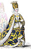 Isabeau de Bavière, reine de France, dessiné par Léopold Massard - Gravure  reproduite puis restaurée par © Norbert Pousseur
