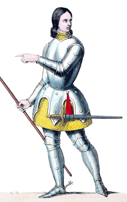 Jeanne d'Arc, dessin de Léopold Massard - Gravure  reproduite puis restaurée par © Norbert Pousseur