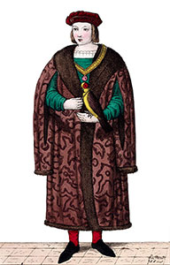 Simarre porté par St Louis, roi de France  - reproduction © Norbert Pousseur