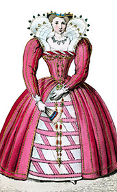 Vignette : Louise de Lorraine en collet montant - gravure reproduite et restaur&eacute;e par &copy; Norbert Pousseur - Gravure  reproduite puis restaur&eacute;e num&eacute;riquement par &copy; Norbert Pousseur