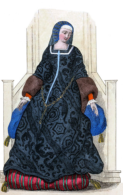 Louise de Savoie,  gravure  reproduite puis restaurée par © Norbert Pousseur
