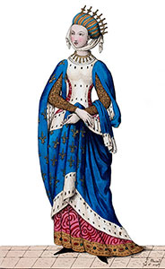 Surcot porté par Marguerite de Provence - reproduction © Norbert Pousseur