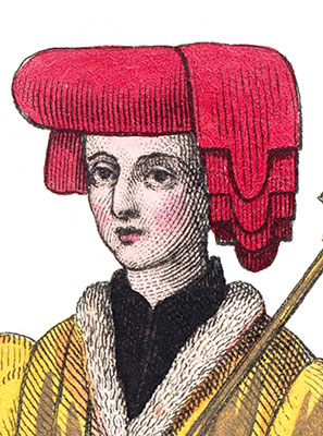 Chaperon porté par un sergent massier, dessin de  Léopold Massard - reproduction © Norbert Pousseur