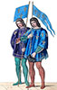Imagette d'Officiers d'armes du 15e siècle, dessin de Léopold Massard - reproduction © Norbert Pousseur