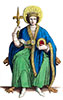 Imagette de Pépin le Bref en son costume, roi de France - reproduction © Norbert Pousseur