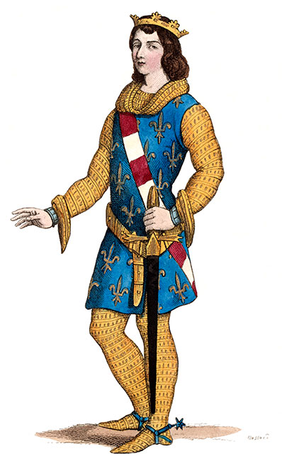 Philippe d'Evreux dessiné par Léopold Massard - Gravure  reproduite puis restaurée par © Norbert Pousseur