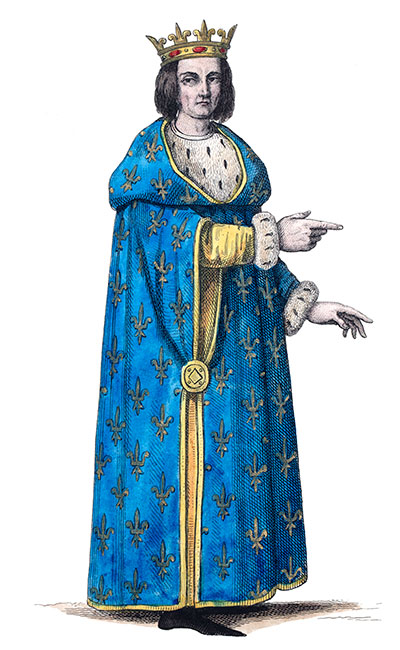 Philippe IV de Valois,  dessiné sans doute par Léopold Massard - Gravure  reproduite puis restaurée par © Norbert Pousseur