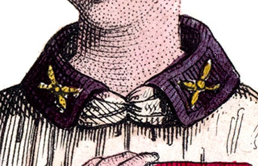 Etole portée par un prêtre au 6ème siècle - Gravure  reproduite puis restaurée par © Norbert Pousseur