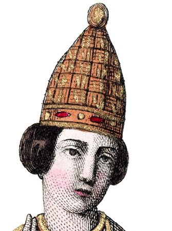 Mitre portée par Prudence le Jeune - Gravure  reproduite puis restaurée par © Norbert Pousseur