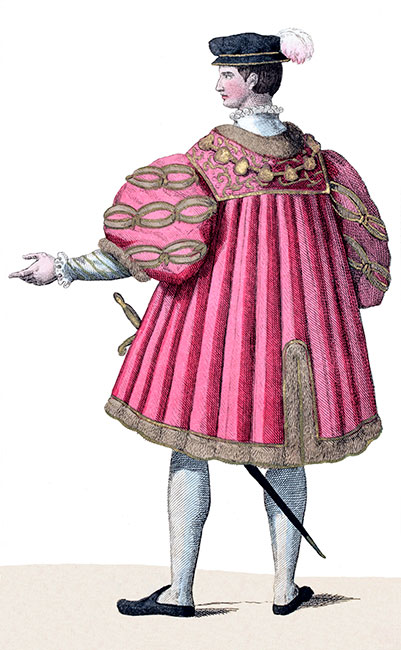 Rigaud d'Aureille  en son costume - Gravure  reproduite puis restaurée numériquement par © Norbert Pousseur