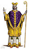 Imagette d'Ulger, évêque d'Angers en son costume, dessiné par Léopold Massard - reproduction © Norbert Pousseur