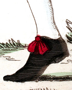 Rosettes sur souliers 
d'un valet de pied du roi - reproduction © Norbert Pousseur