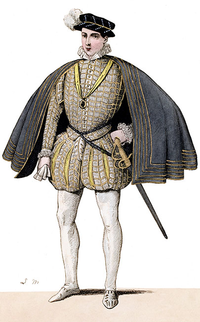 François II,  en costume de roi - gravure de Léopold Massard - reproduite et restaurée par © Norbert Pousseur