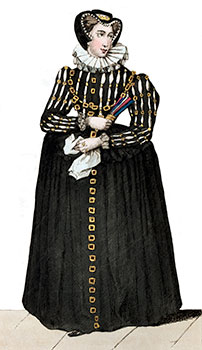 Imagette : Fran&ccedil;oise de Robertet, &eacute;pouse de Tristan de Rostaing,  gravure reproduite puis restaur&eacute;e num&eacute;riquement par &copy; Norbert Pousseur