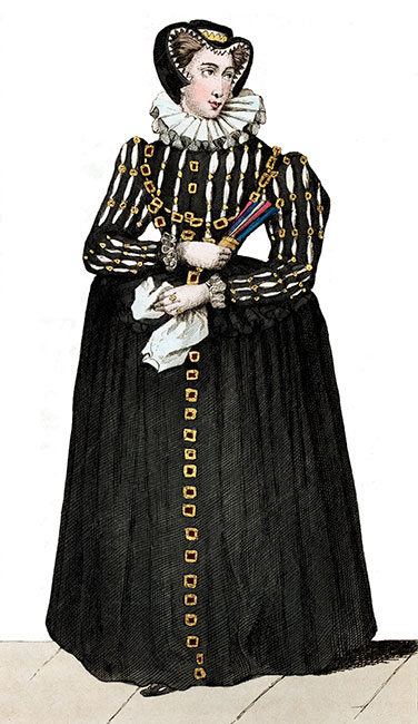 Fran&ccedil;oise de Robertet, &eacute;pouse de Tristan de Rostaing,  gravure reproduite puis restaur&eacute;e num&eacute;riquement par &copy; Norbert Pousseur