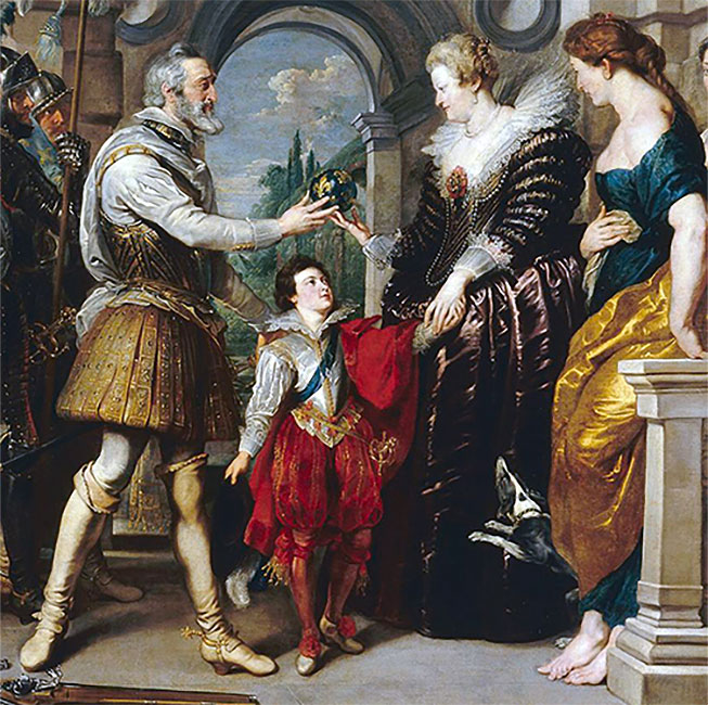 Henri IV enfant et Marie de M&eacute;dicis - Tableau de Rubens. 