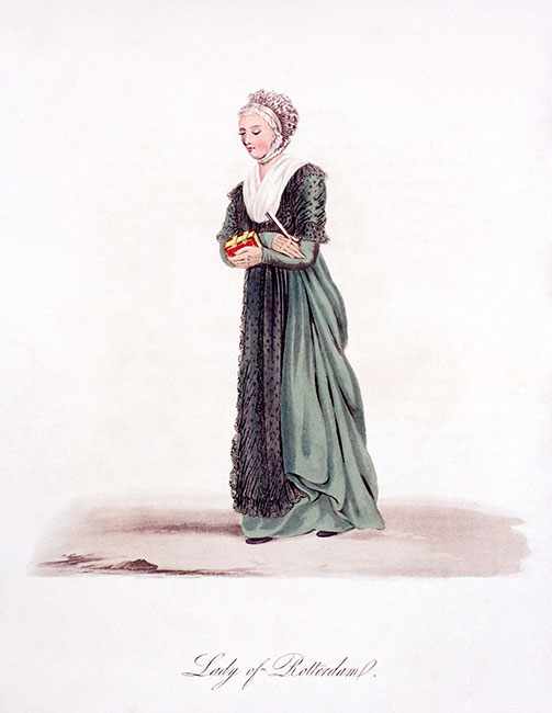 Lady dressed for the Temple - Engraving reproduced and digitally restored by © Norbert Pousseur