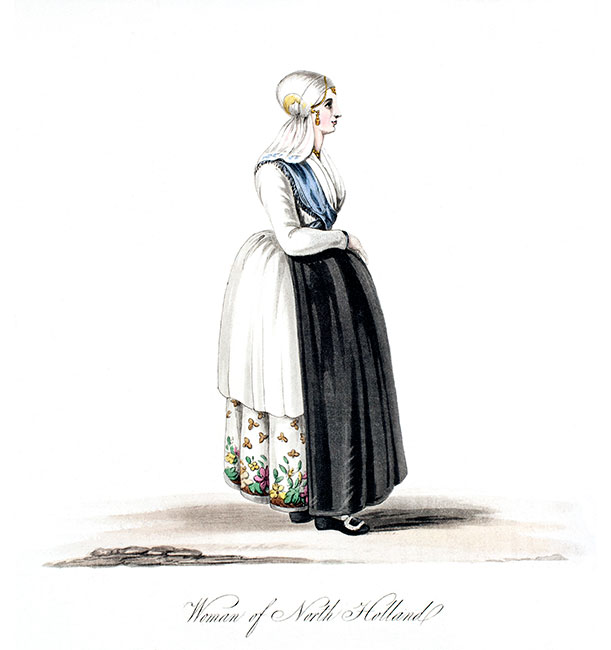 Jong Noord-Nederlands meisje rond 1800 - Afdruk gereproduceerd en digitaal gerestaureerd door © Norbert Pousseur