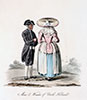 Vignette : Boteresse liégeoise en costume traditionel vers 1840 - Reproduction © Norbert Pousseur