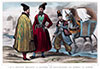 Princes perses et  dame transportée discrètement, vers 1850 - Gravure  de Demoraine reproduite puis restaurée par © Norbert Pousseur