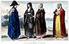 Vignette : Costumes de bourgeois portugais, vers 1850 - gravure de Demoraine reproduite et restaurée par © Norbert Pousseur