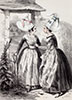Dames normandes d'Argentan, gravure de Lalaisse - Reproduction © Norbert Pousseur