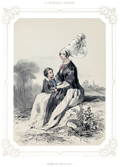 Femme de Lisieux, gravure de Lalaisse - Gravure  reproduite puis restaurée par © Norbert Pousseur