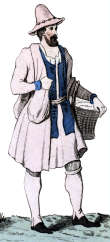 Pour Zoom : Paysan au 16ème siècle, - Costumes de France - Gravure  reproduite puis restaurée par © Norbert Pousseur