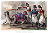 Vignette : Soldats  iraniens en costume traditionnels, vers 1850 - Gravure  de Demoraine reproduite puis restaurée par © Norbert Pousseur