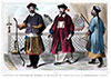 Pêcheurs de Flandre en costume traditionel vers 1840 - Reproduction © Norbert Pousseur