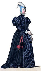 Gland  sur la robe de Louise Labé, reproduction © Norbert Pousseur