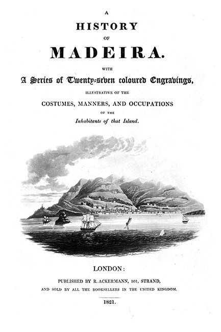 Page de garde de l'ouvrage de 1821  sur Madère  - reproduction © Norbert Pousseur