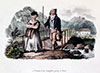 Vignette : Fermier et sa fille allant en ville à Madère vers 1820  - gravure reproduite et restaurée par © Norbert Pousseur
